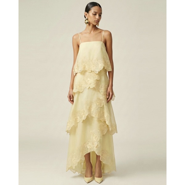 JW PEI Orchid Embroidered Layered Maxi Dress