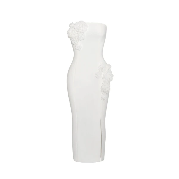 Petal Perfection Cocktail Dress in White