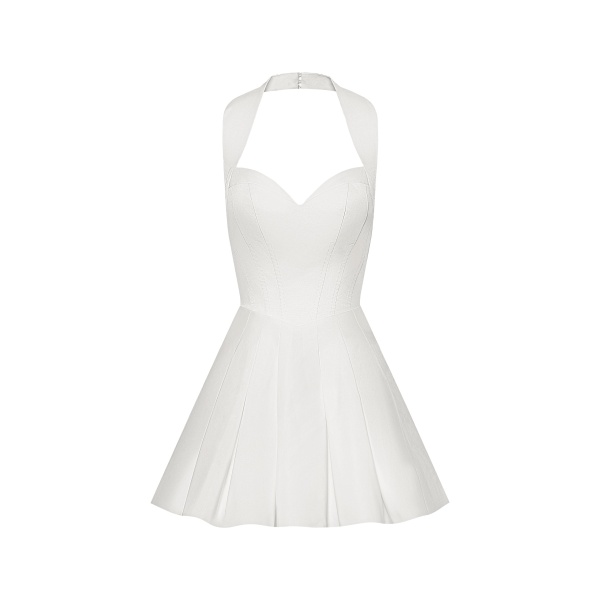 JW PEI Pleated Bustier Halter Mini Dress