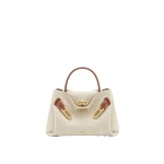 JW PEI Rhea Small Double Buckle Shoulder Bag in Brown Canvas