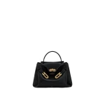 JW PEI Rhea Small Pebbled Double Buckle Shoulder Bag in Black