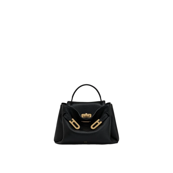 JW PEI Rhea Small Pebbled Double Buckle Shoulder Bag in Black
