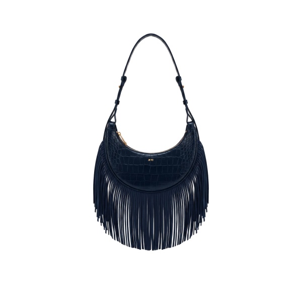 JW PEI Sharon Fringe Crossbody Bag in Navy Croc