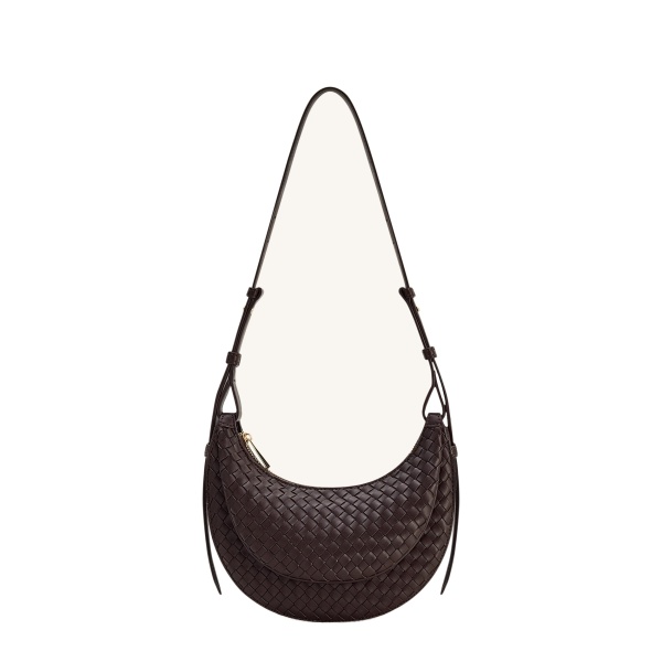 JW PEI Sharon Woven Crossbody Bag in Coffee Brown