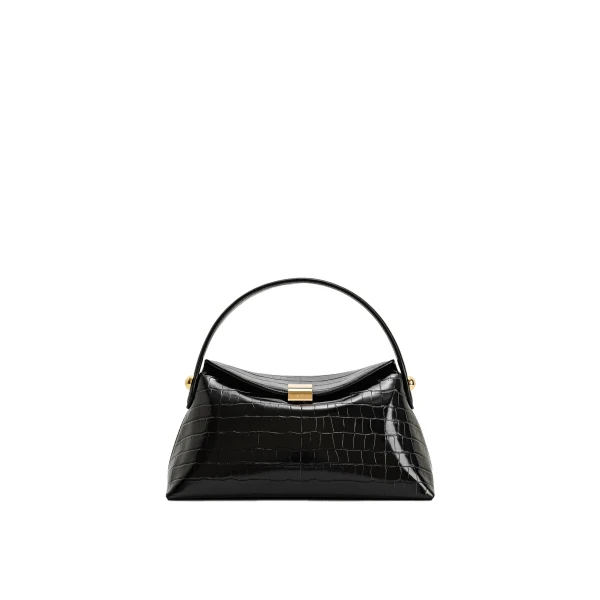 JW PEI Talia Top Handle Bag in Black Croc