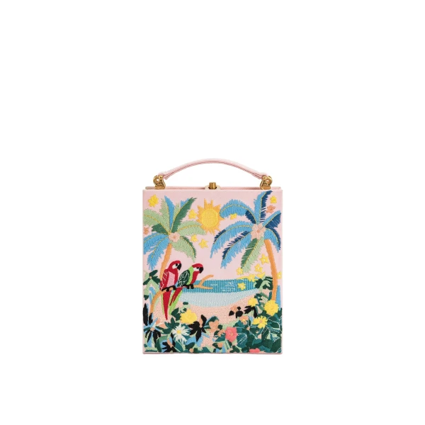 JW PEI Taya Tropical Parrot Pattern Book Shape Clutch Bag in Pink