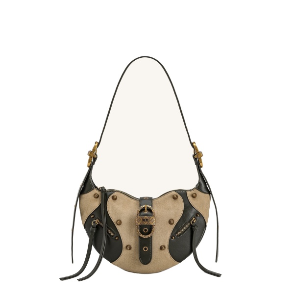 JW PEI Tessa Faux Suede Studded Shoulder Bag in Khaki Green