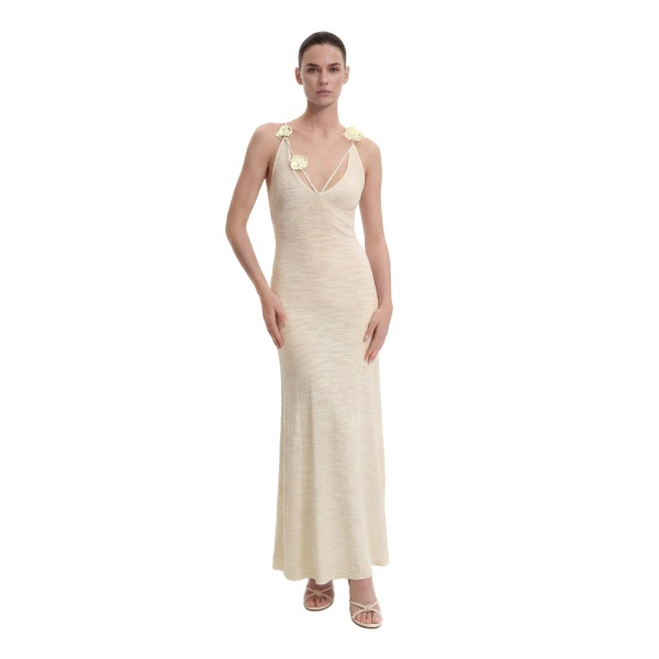 JW PEI Textured Knit Halter Maxi Dress