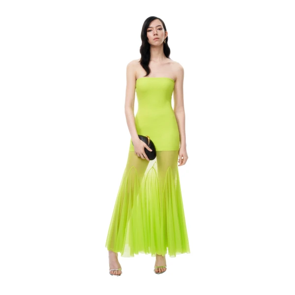 Thalassa Mesh Dress in Lime Green