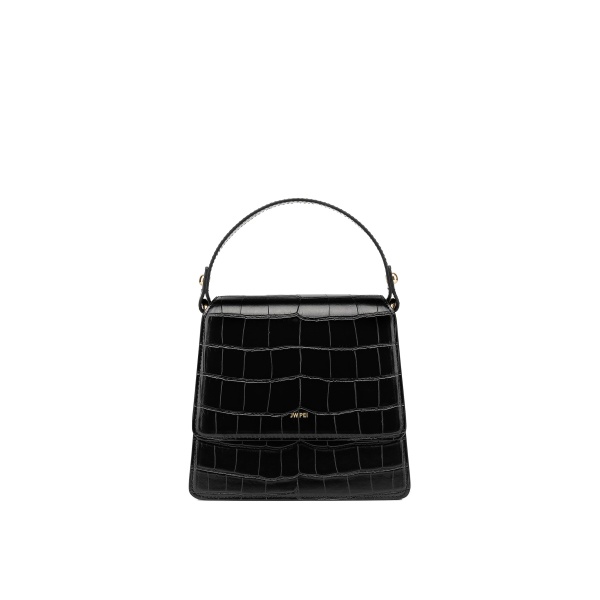 JW PEI The Fae Top Handle Bag in Black Croc