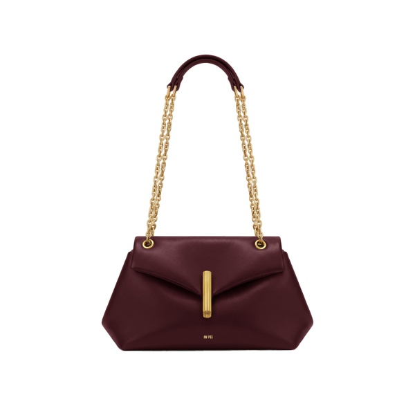 JW PEI Valerie Chain Flap Shoulder Bag in Dark Burgundy