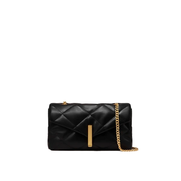 JW PEI Valerie Puffy Bar-Lock Shoulder Bag in Black