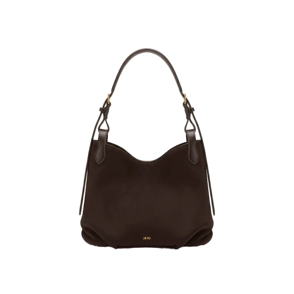 JW PEI Velora Faux Suede Slouchy Shoulder Bag in Dark Brown