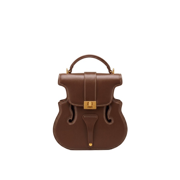 JW PEI Violin Shape Top Handle Bag in Dark Brown
