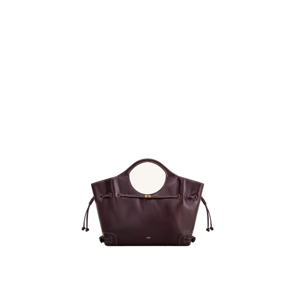 JW PEI Virelle Waxed Vegan Leather Drawstring Tote Bag in Burgundy