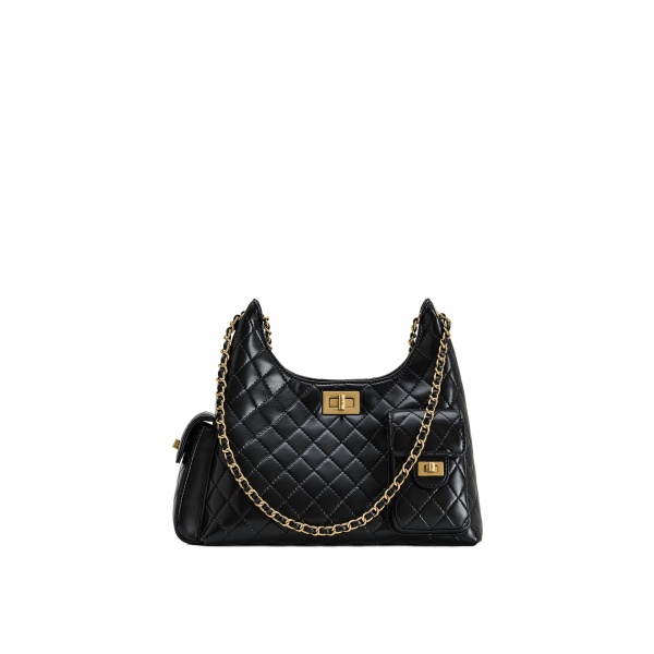 JW PEI Vivian Quilted Chain Shoulder Bag in Black