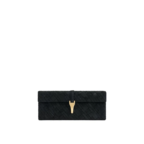 JW PEI Zaria Woven Clutch in Black
