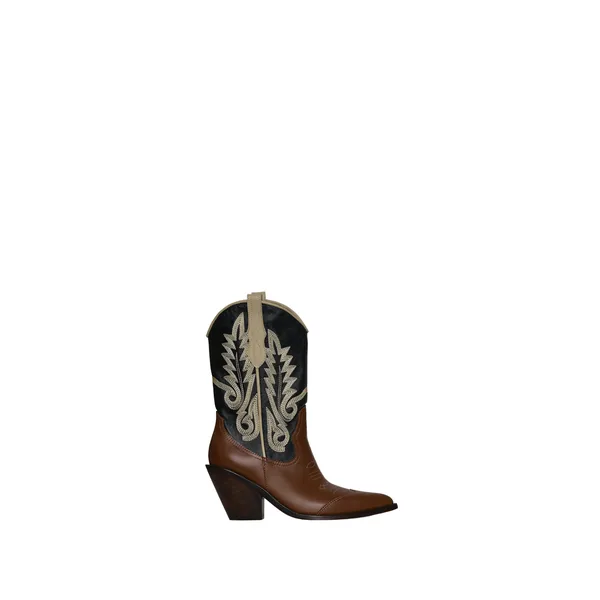 Johanna Ortiz Alma Latina Boot in Black and Dark Rust