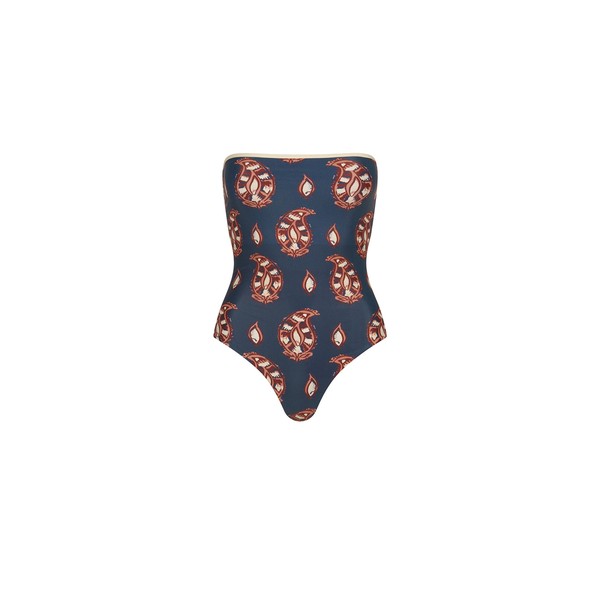 Johanna Ortiz Alta Mar One Piece in Navy and Rose