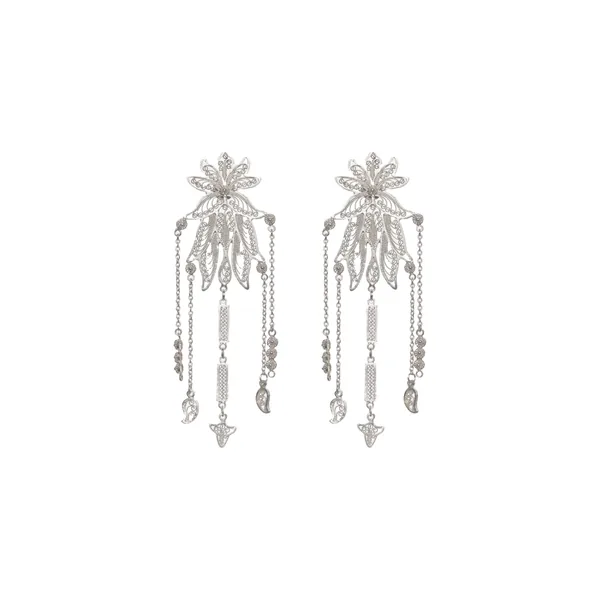 Johanna Ortiz Celestial Swing Earrings in Silver
