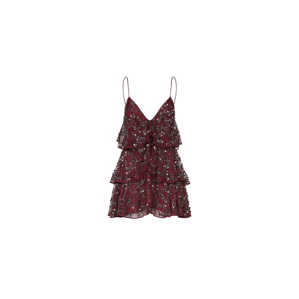 Johanna Ortiz Fluvial Adventure Dress in Wine and Antique Silver
