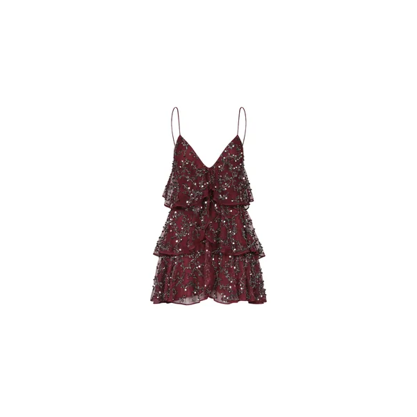 Fluvial Adventure Dress in Wine and Antique Silver
