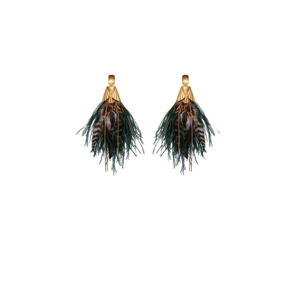 Johanna Ortiz Luminous Fortune Earrings in Emerald Green and Gold