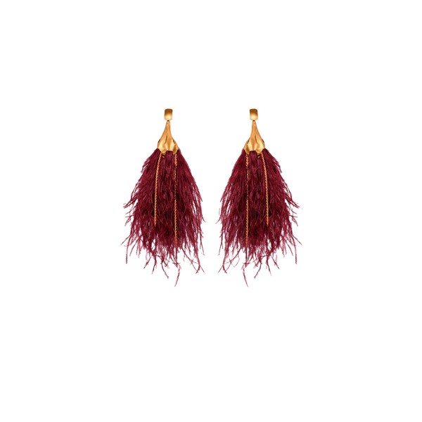 Johanna Ortiz Mystic Crescent Earrings in Fate Violet and Gold