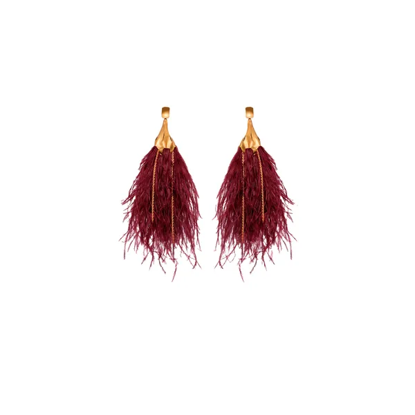 Johanna Ortiz Mystic Crescent Earrings in Fate Violet and Gold