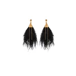 Johanna Ortiz Mystic Crescent Earrings in Royal Black and Gold