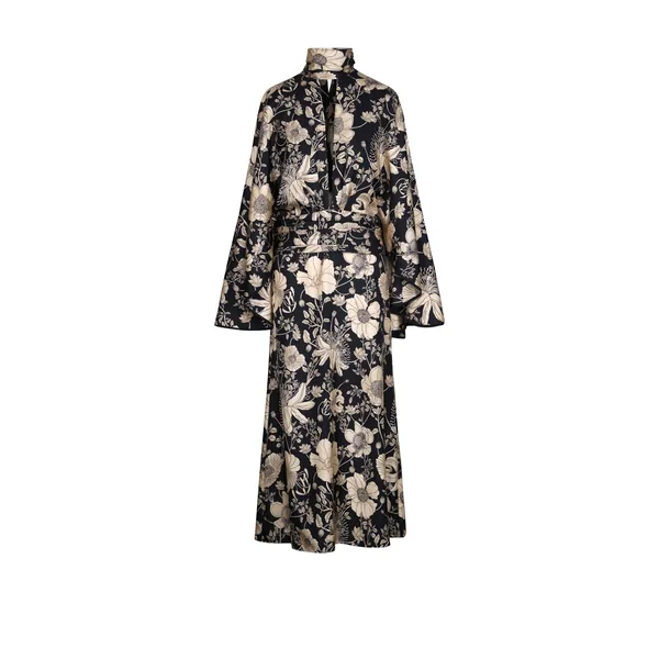 Johanna Ortiz Parajes Lejanos Dress in Ecru and Black