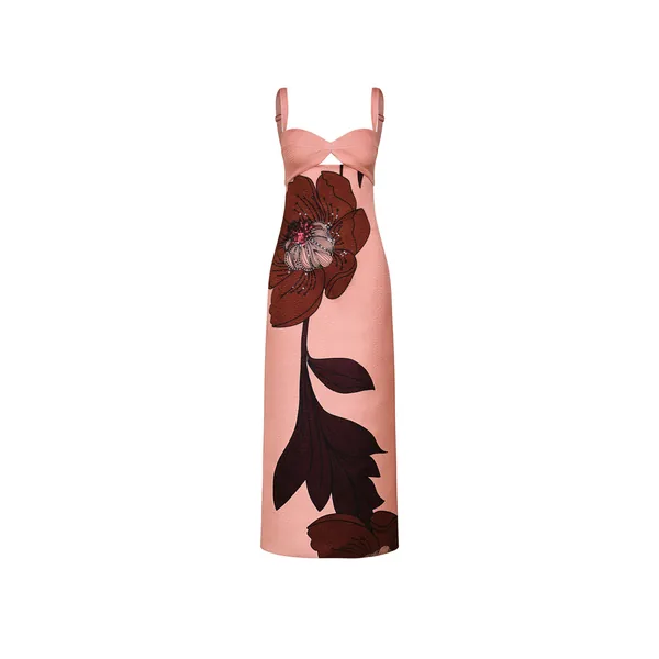 Johanna Ortiz Powerful Stitches Dress in Rose