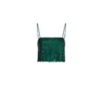 Johanna Ortiz Rio De Oro Crop Top in Forest Green