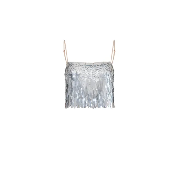 Johanna Ortiz Rio De Oro Crop Top in Silver