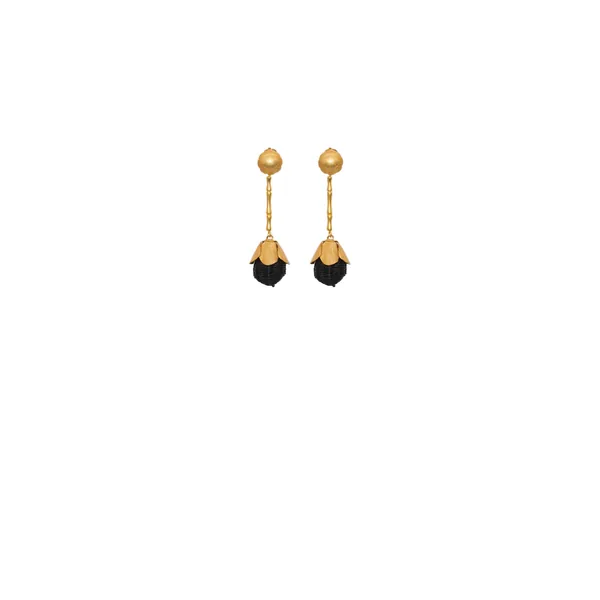 Johanna Ortiz Rooted In Light Earrings in Gold and Black