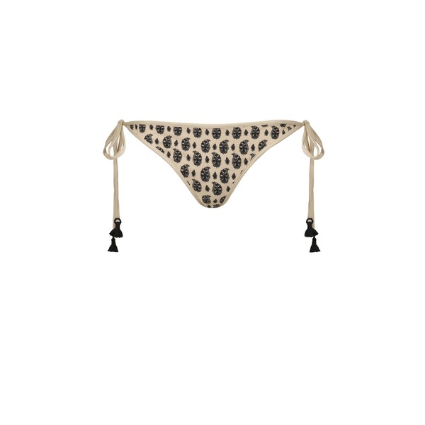 Johanna Ortiz Sagrado Bikini Bottom in Ecru and Black