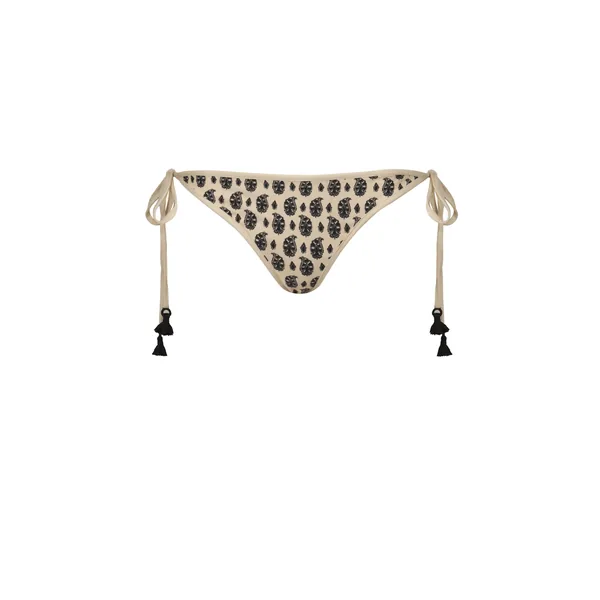Johanna Ortiz Sagrado Bikini Bottom in Ecru and Black