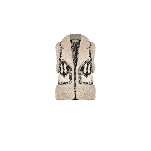 Johanna Ortiz Salty Air Vest in Ecru and Black