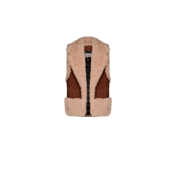 Johanna Ortiz Salty Air Vest in Sand and Chocolate