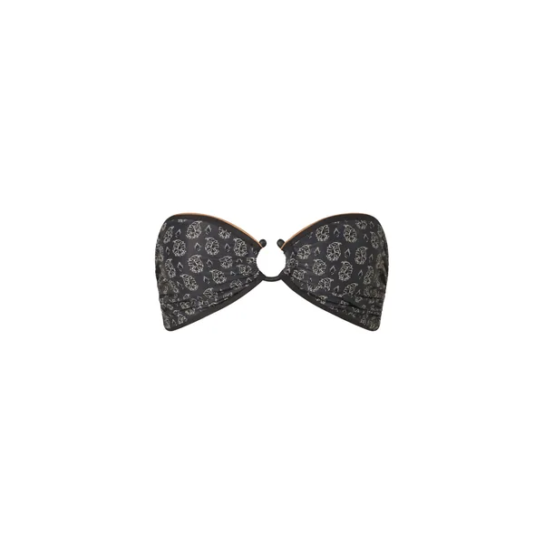 Johanna Ortiz Seawaters Bikini Top in Black and Ecru