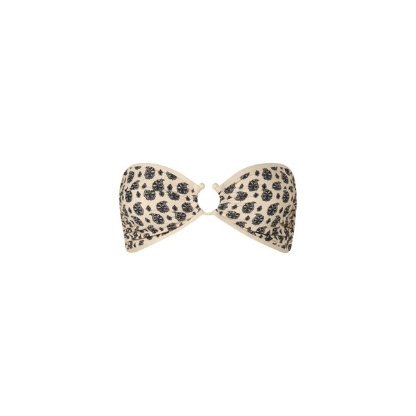 Johanna Ortiz Seawaters Bikini Top in Ecru and Black