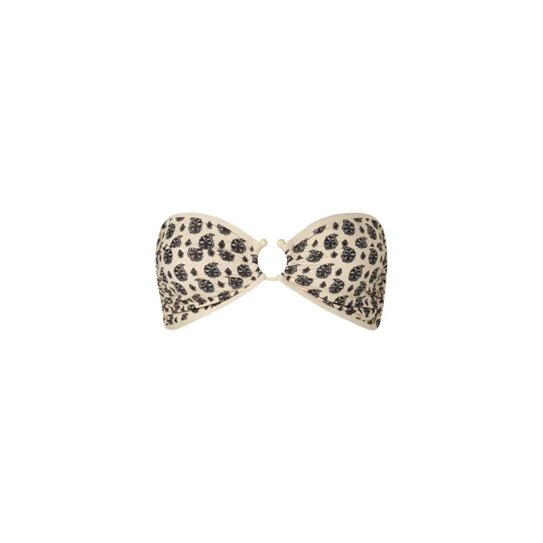 Johanna Ortiz Seawaters Bikini Top in Ecru and Black