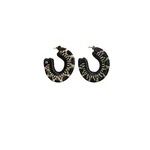 Johanna Ortiz Song Of The Pampas Hoops in Black and Ecru