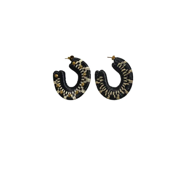 Song Of The Pampas Hoops in Black and Ecru