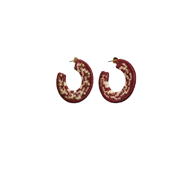 Song Of The Pampas Hoops in Burgundy and Ecru