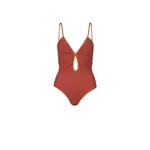 Johanna Ortiz Sundown Dust One Piece in Rusty Marsala