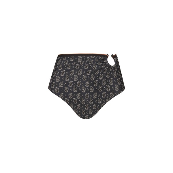 Johanna Ortiz Taita Bikini Bottom in Black and Ecru