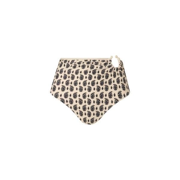 Johanna Ortiz Taita Bikini Bottom in Ecru Black Spots