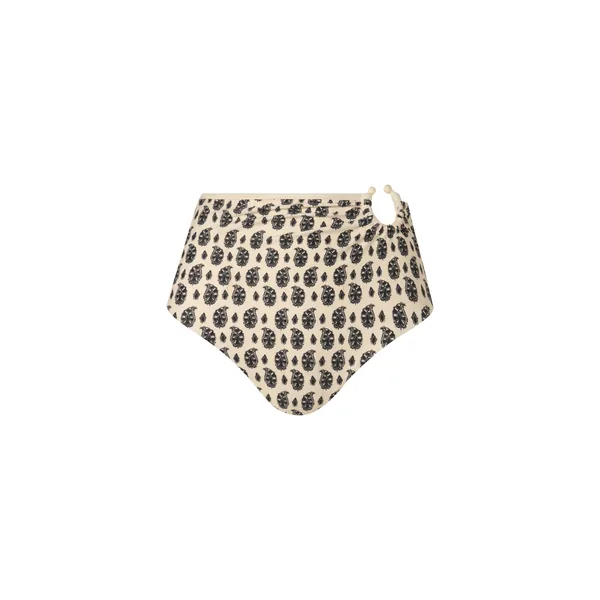 Johanna Ortiz Taita Bikini Bottom in Ecru Black Spots
