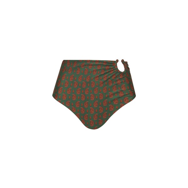 Johanna Ortiz Taita Bikini Bottom in Green and Nude